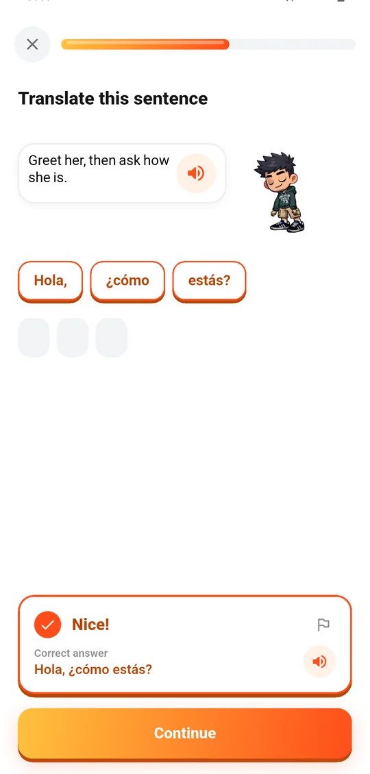 Build it: Snap word chunks together into a full sentence.