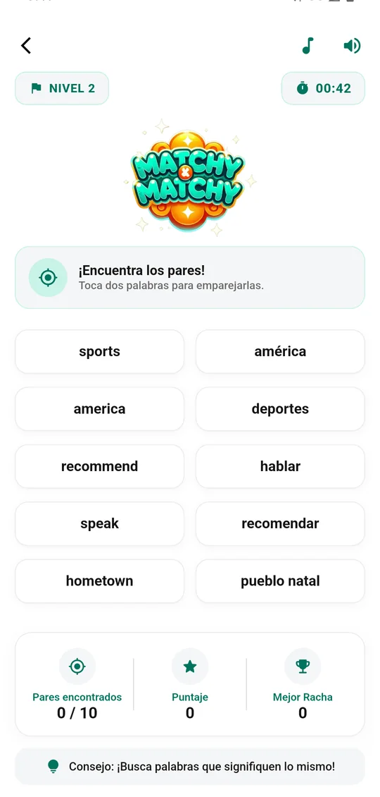 Empareja: Toca las parejas antes de empezar a dudar.